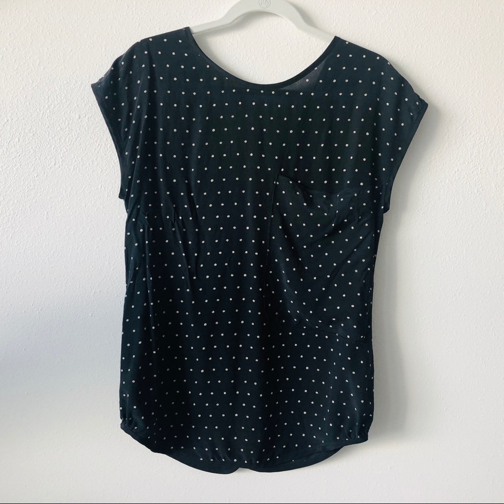 Quicksilver 100% Silk Polka-Dot Top